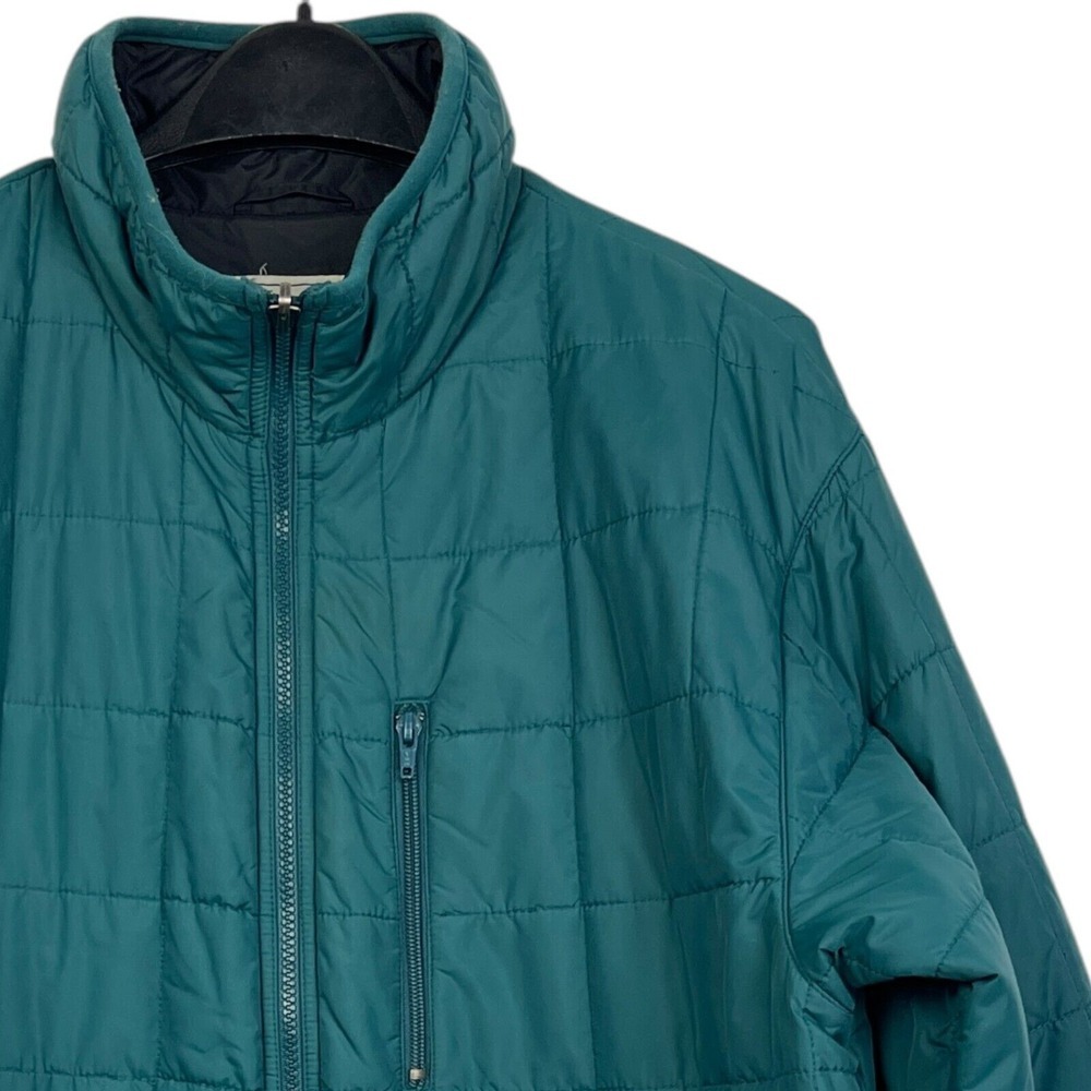 LL Bean Mens LT Large Tall Teal Green Quilted Thinsulate Puffer Jacket Full Zip